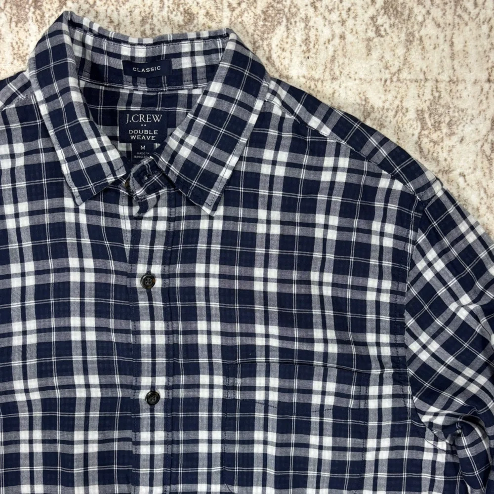 JCrew Classic Double Weave‎ Plaid Button Down Size M